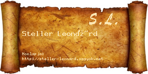 Steller Leonárd névjegykártya